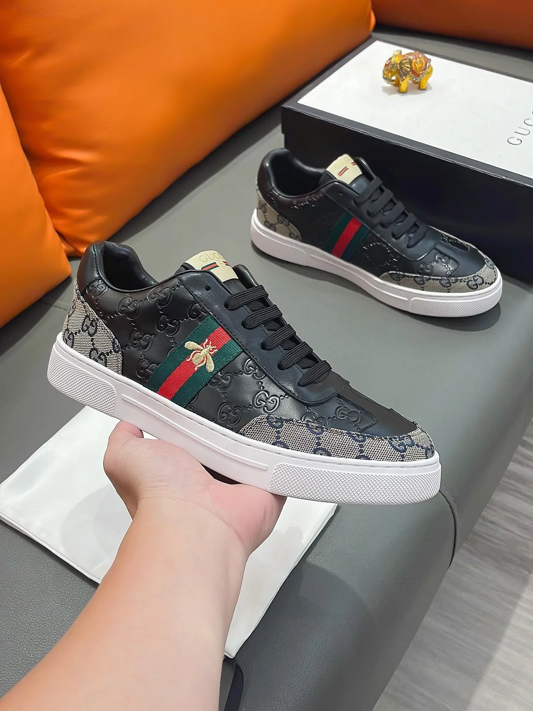 Men's shoes GUCCI "Gucci" P400 Regular size: 38-44 (casual shoes) Product materials: Selected cowhide upper, soft sheepskin lining; original outsole.